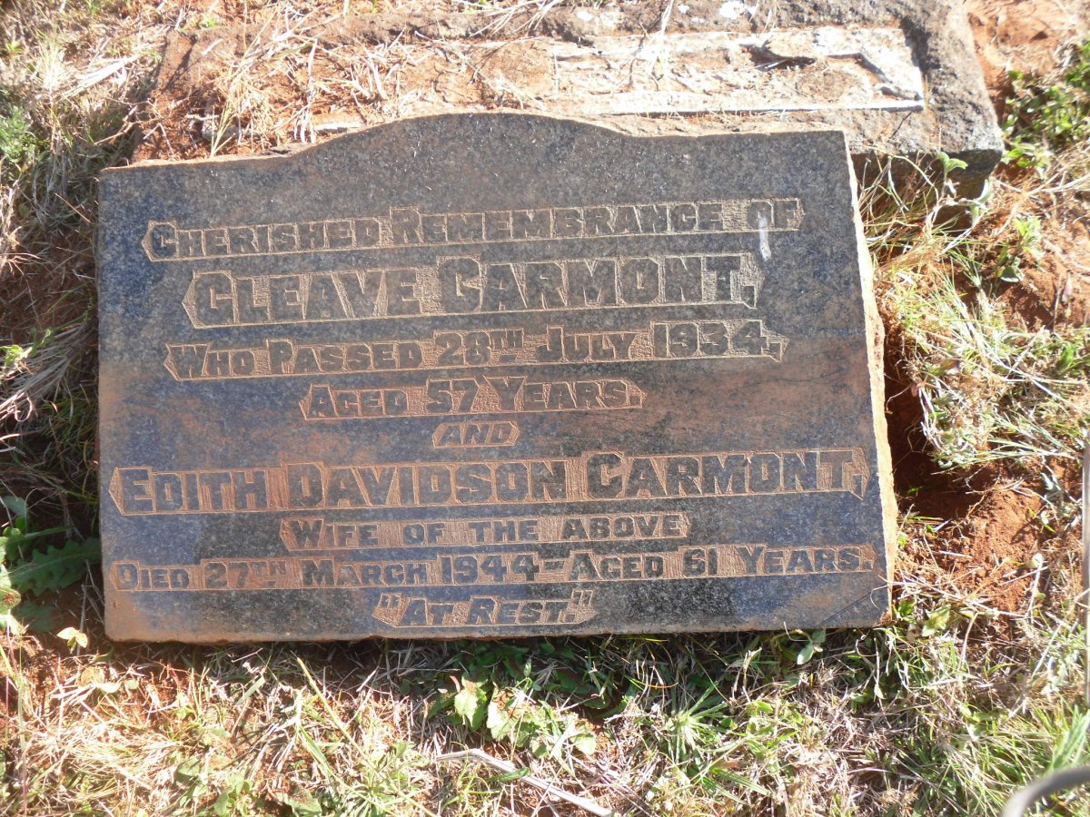 CARMONT Gleave -1934 &amp; Edith Davidson -1944