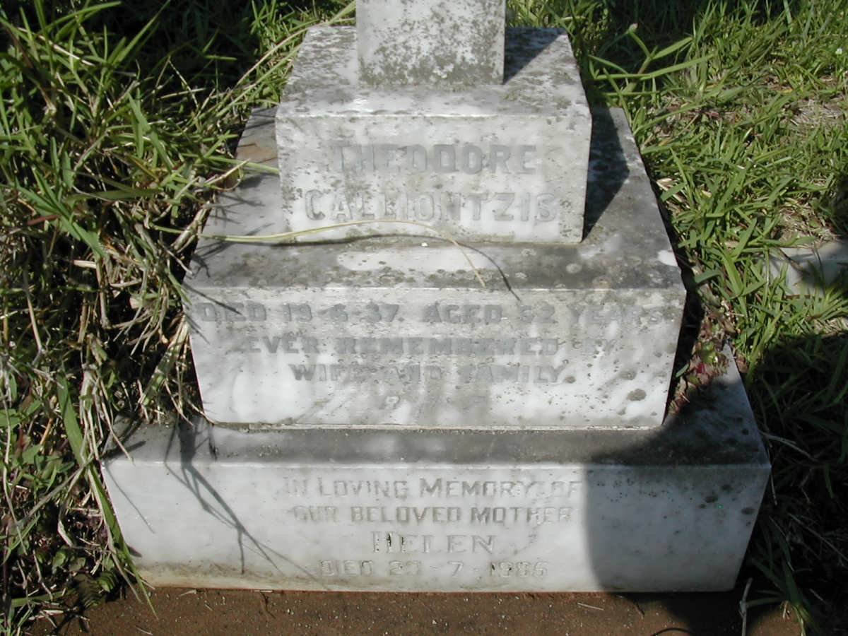 CALLIONTZIS Theodore -1937 :: LORD Helen -1985