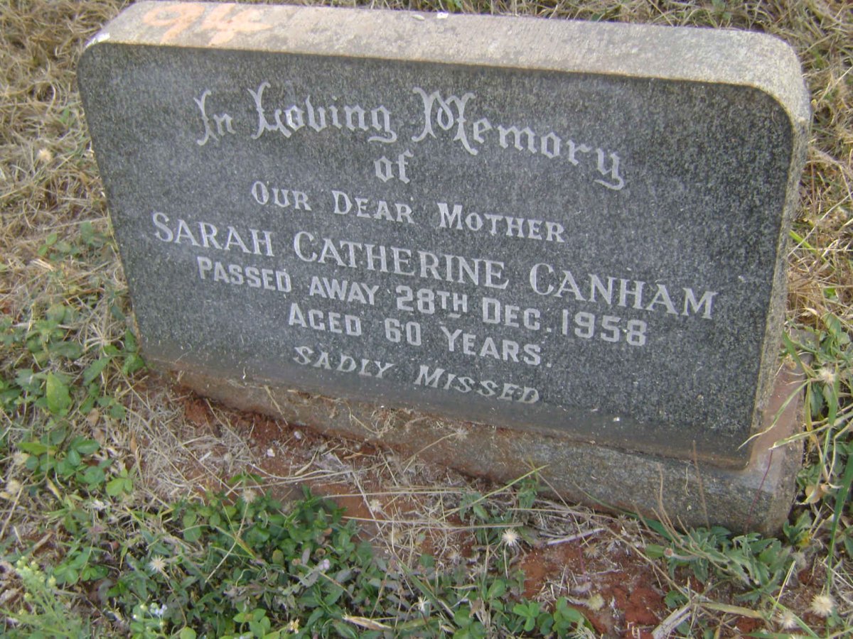 CANHAM Sarah Catherine -1958