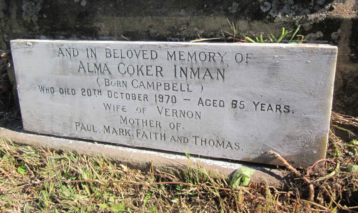 INMAN Alma Coker nee CAMPBELL -1970