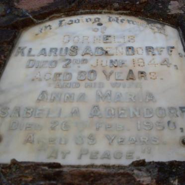 ADENDORFF Cornelius Klarus -1944 &amp; Anna Maria Isabella -195