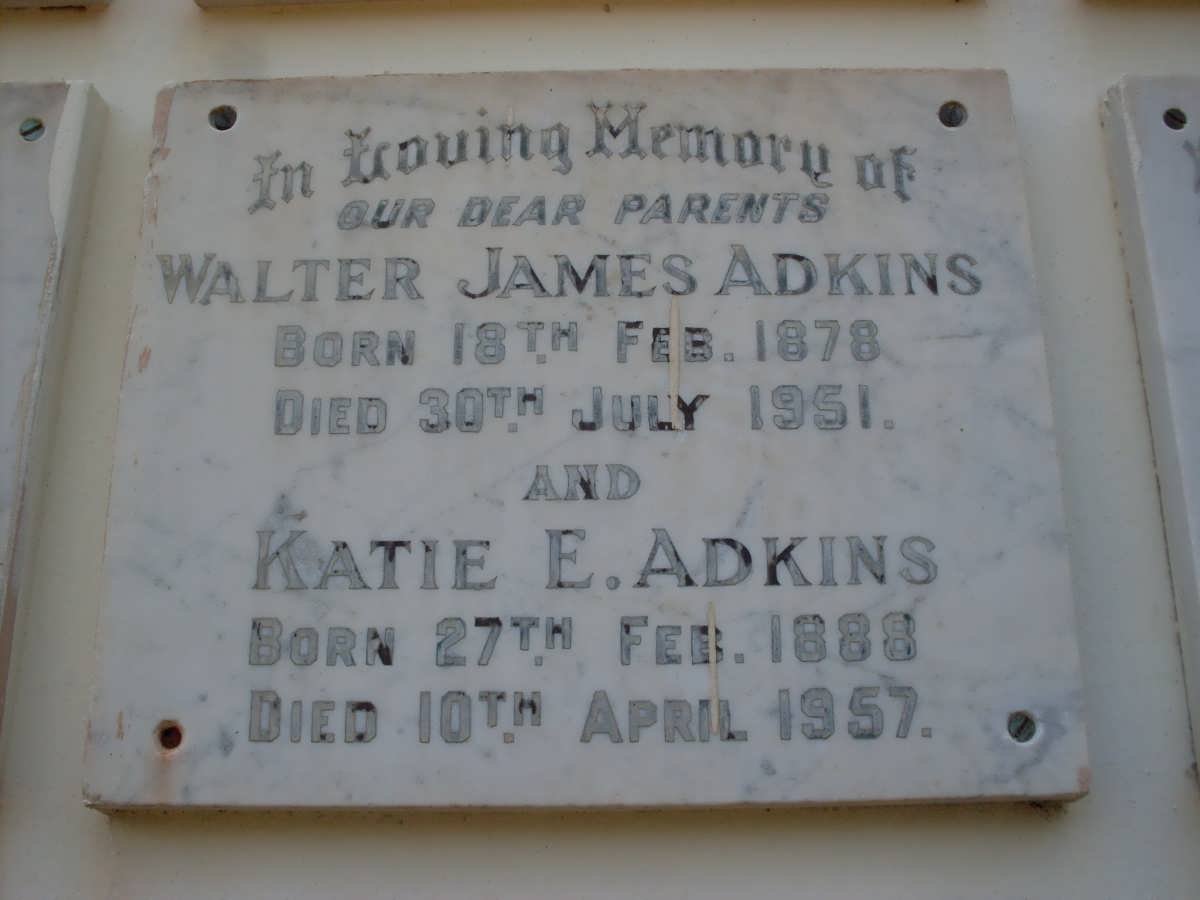 ADKINS Walter James 1878-1951 &amp; Katie E. 1888-1957