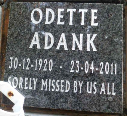 ADANK Odette 1920-2011