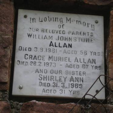 ALLAN William Johnstone -1961 &amp; Grace Muriel -1973 :: ALLAN Shirley Ann -1969