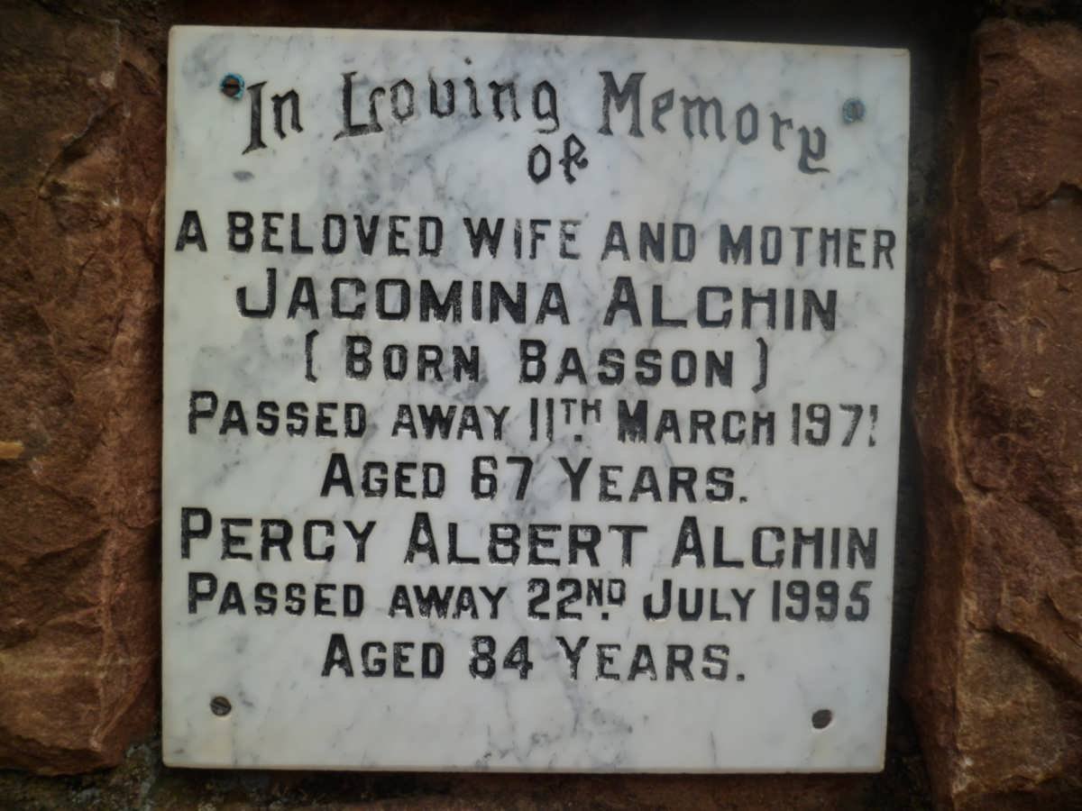 ALCHIN Percy Albert -1995 &amp; Jacomina BASSON -1971