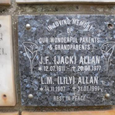 ALLAN J.F. 1911-1977 &amp; L.M. 1907-1994