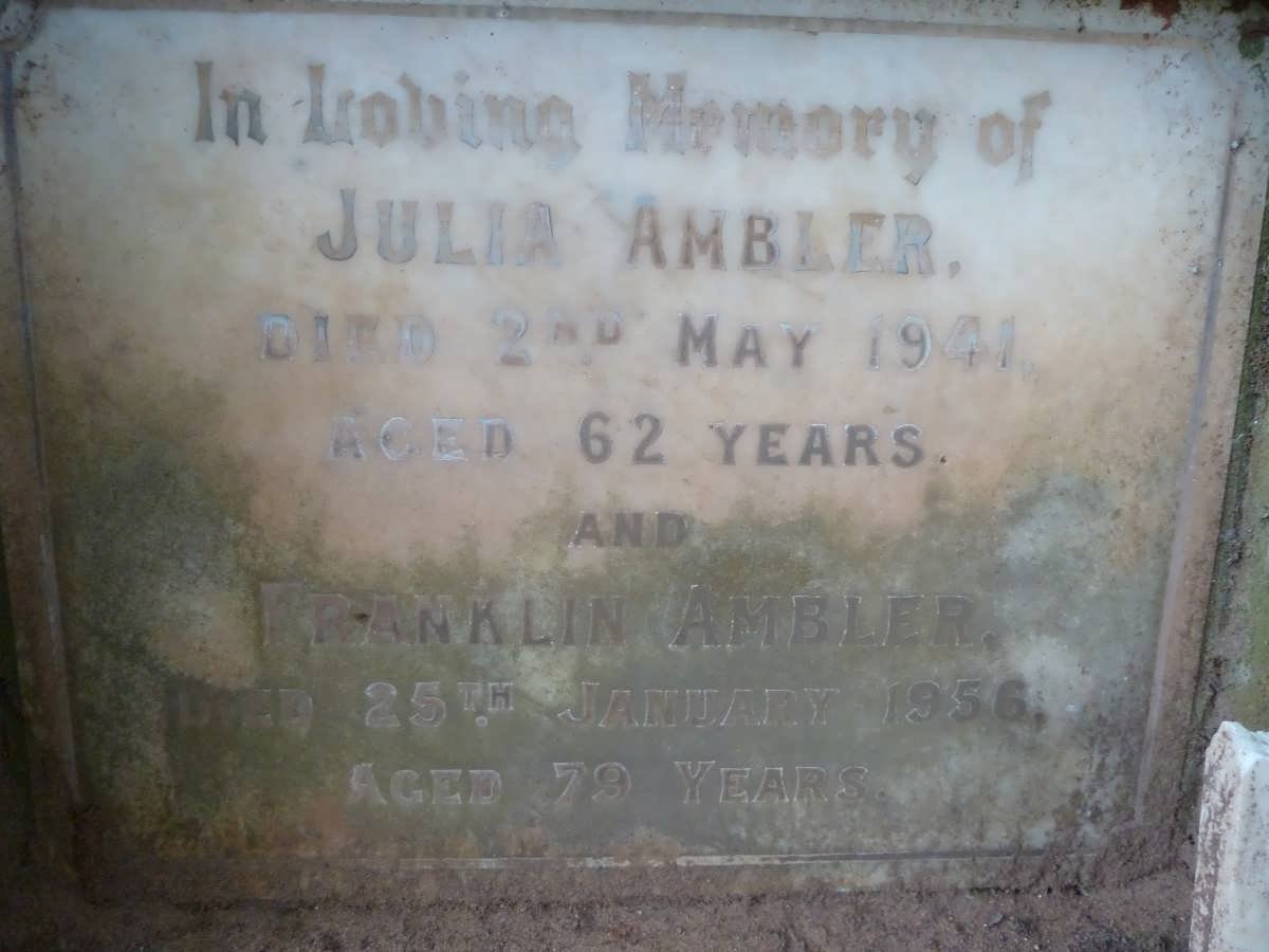 AMBLER Franklin -1956 &amp; Julia -1941
