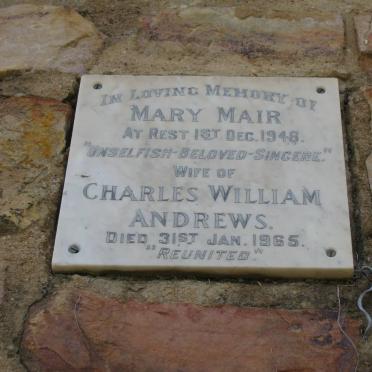 ANDREWS Charles William -1965 &amp; Mary Mair -1948