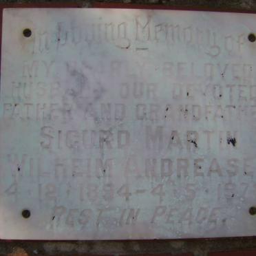 ANDREASEN Sigurd Martin Wilheim 1894-1978