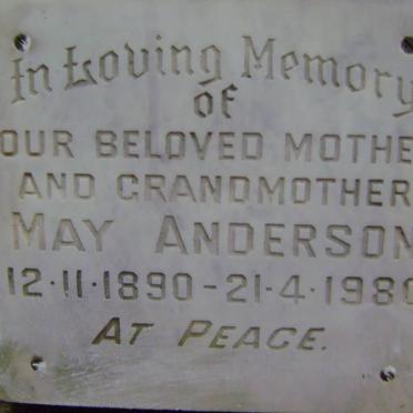 ANDERSON May 1890-1980