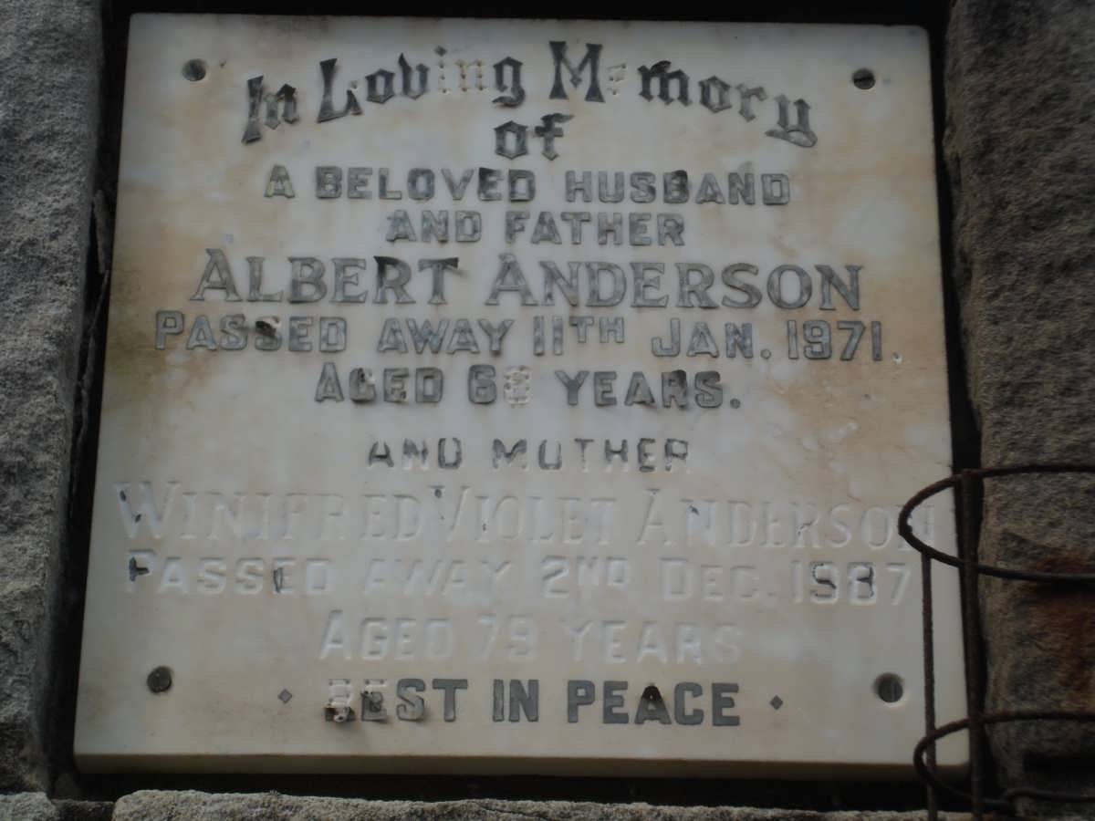 ANDERSON Albert -1971 &amp; Winifred Violet -1987