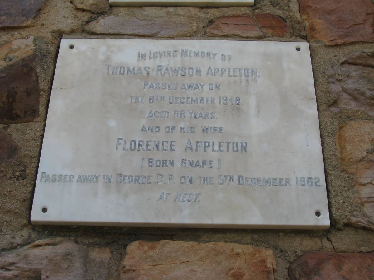 APPLETON Thomas Rawson -1948 &amp; Florence SNAPE -1962