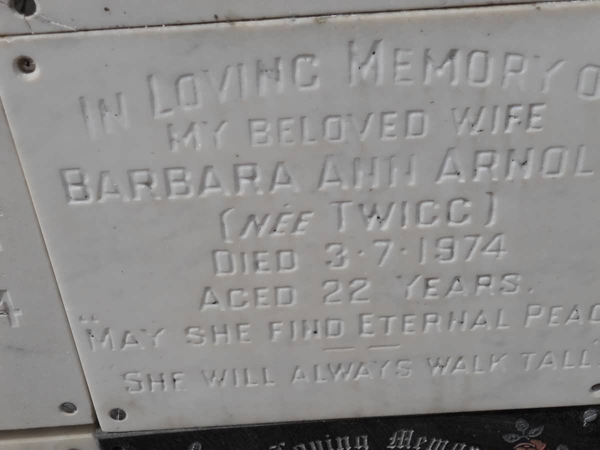ARNOL Barbara Ann nee TWIGG -1974
