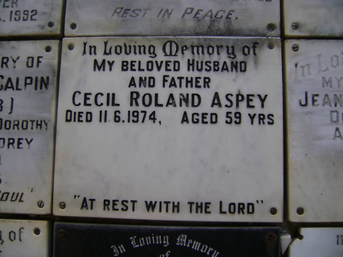 ASPEY Cecil Roland -1974