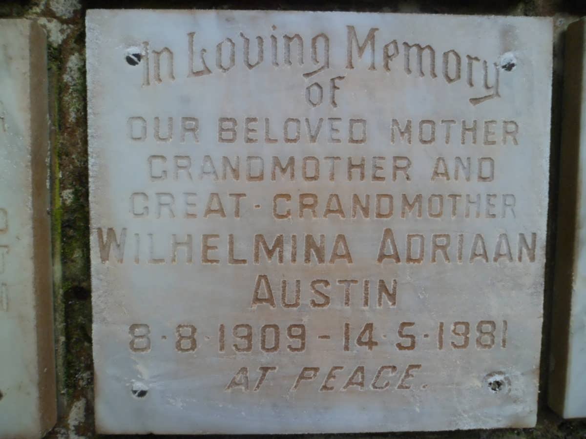 AUSTIN Wilhelmina Adriaan 1909-1981