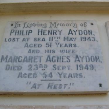 AYDON Philip Henry -1943 &amp; Margaret Agnes -1949
