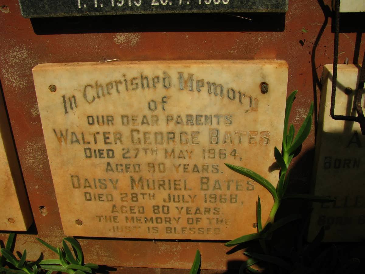 BATES Walter George -1964 &amp; Daisy Muriel -1968