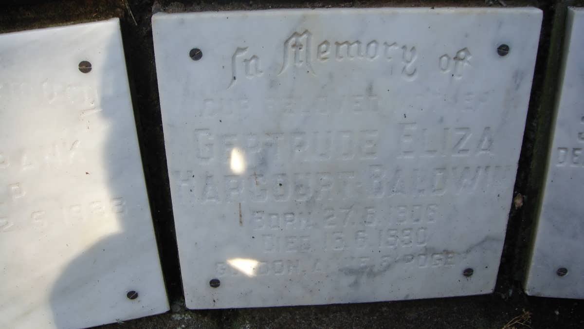 BALDWIN Gertrude Eliza Harcourt 1906-1990