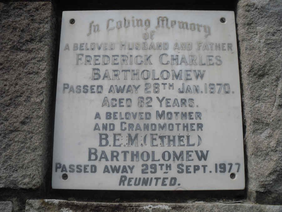 BARTHOLOMEW Frederick Charles -1970 &amp; B.E.M. -1977