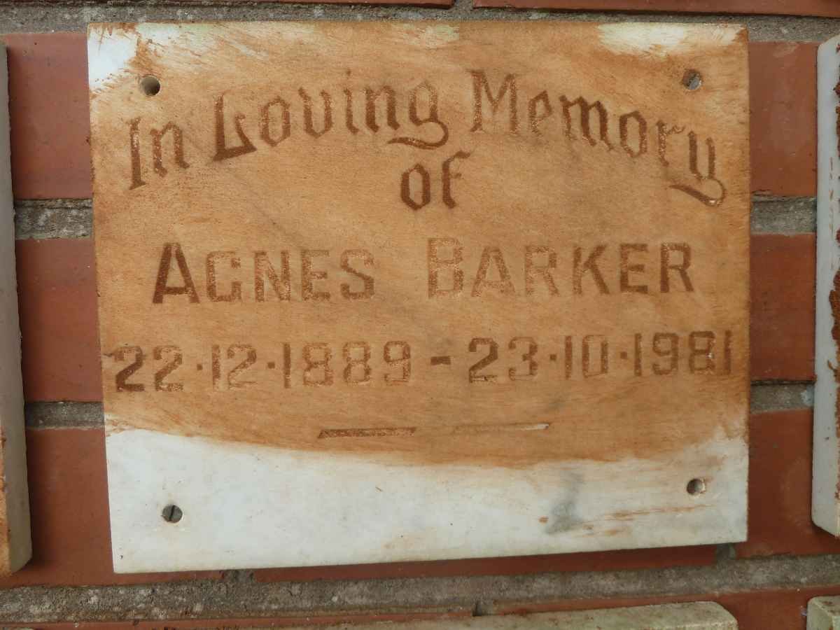 BARKER Agnes 1889-1981