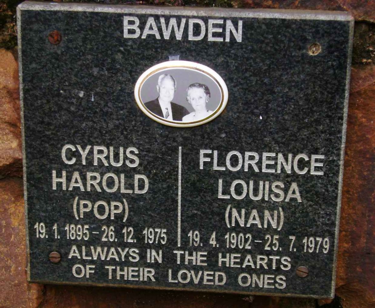 BAWDEN Cyrus Harold 1895-1975 &amp; Florence Louisa 1902-1979