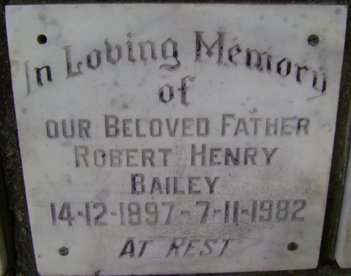 BAILEY Robert Henry 1897-1982
