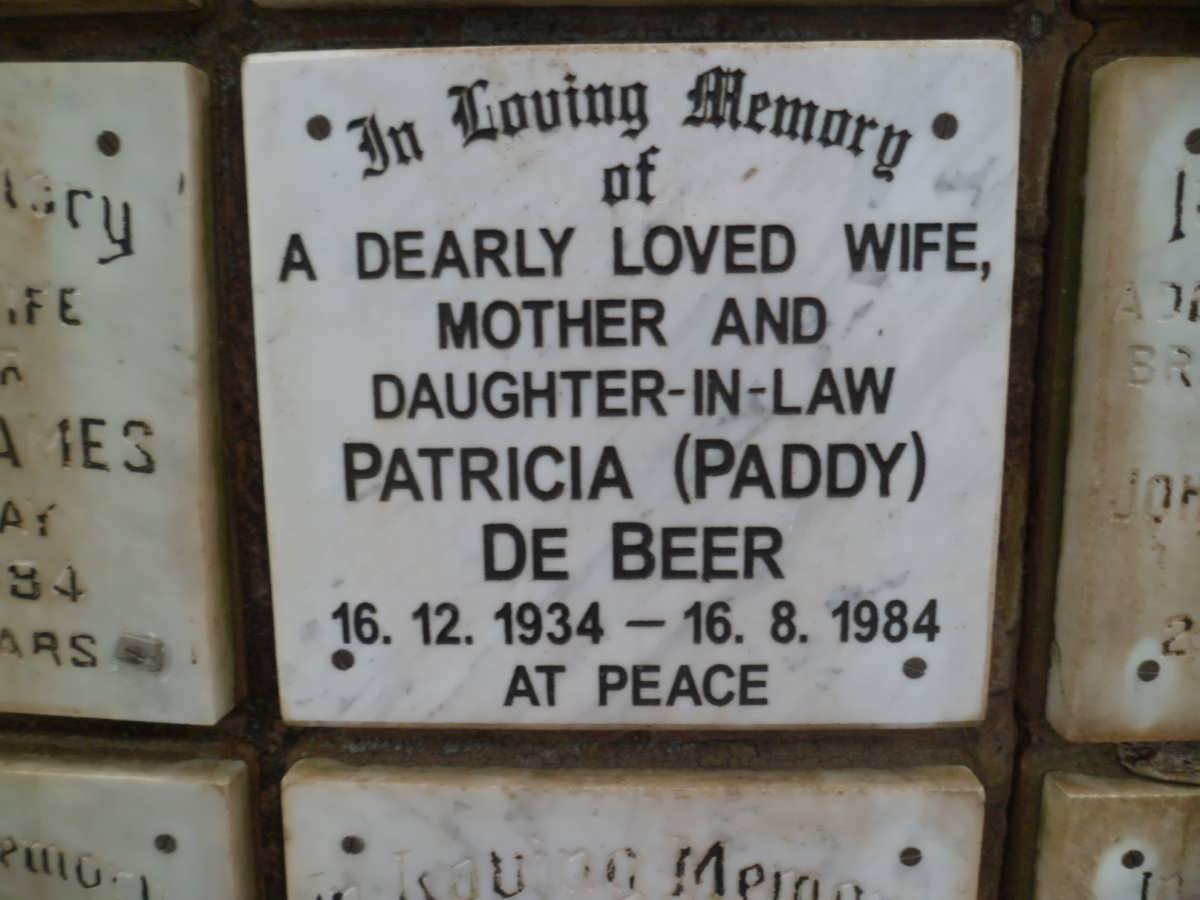 BEER Patricia, de 1934-1984
