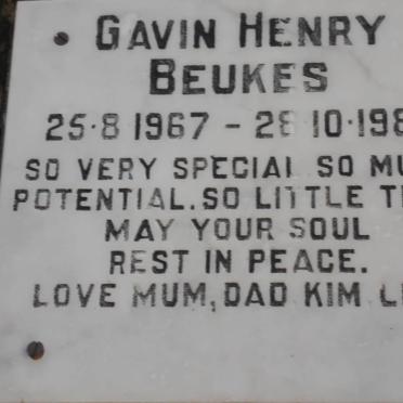 BEUKES Gavin Henry 1967-1989