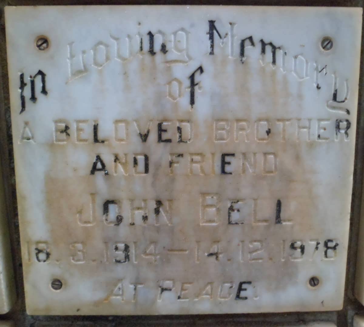 BELL John 1914-1978