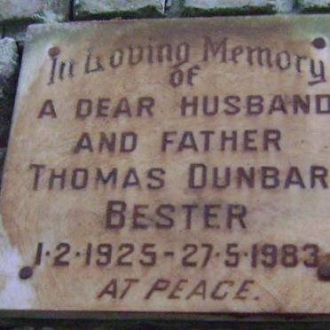 BESTER Thomas Dunbar 1925-1983