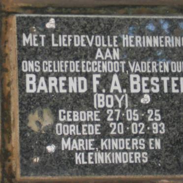 BESTER Barend F.A. 1925-1993