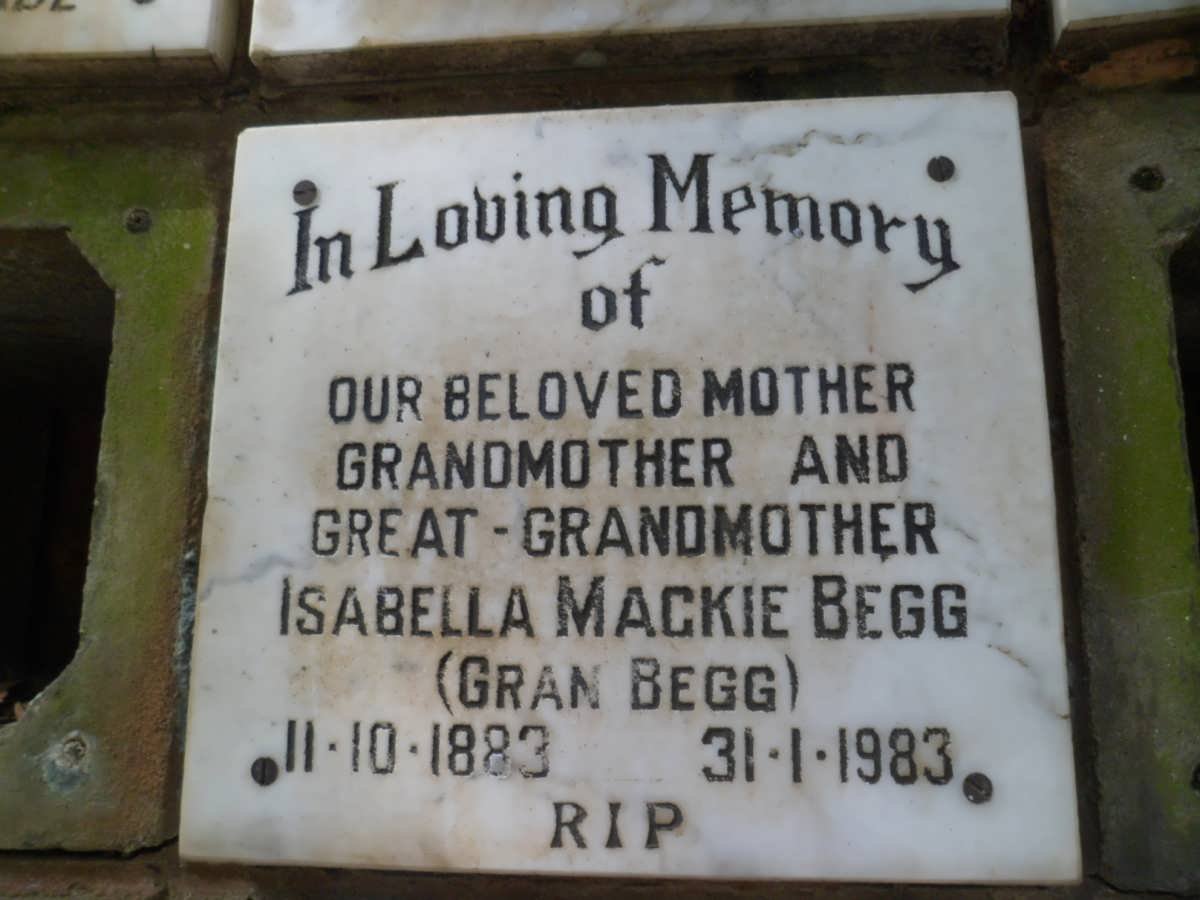BEGG Isabella Mackie 1883-1983