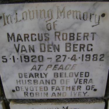 BERG Marcus Robert, van den 1920-1982 