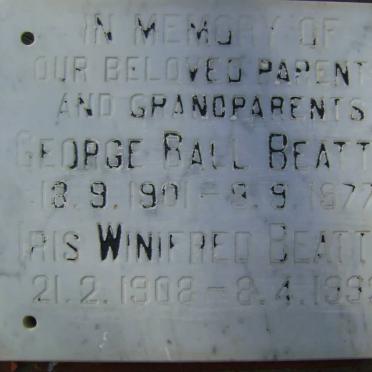 BEATTIE George Ball 1901-1977 &amp; Iris Winifred 1908-1992