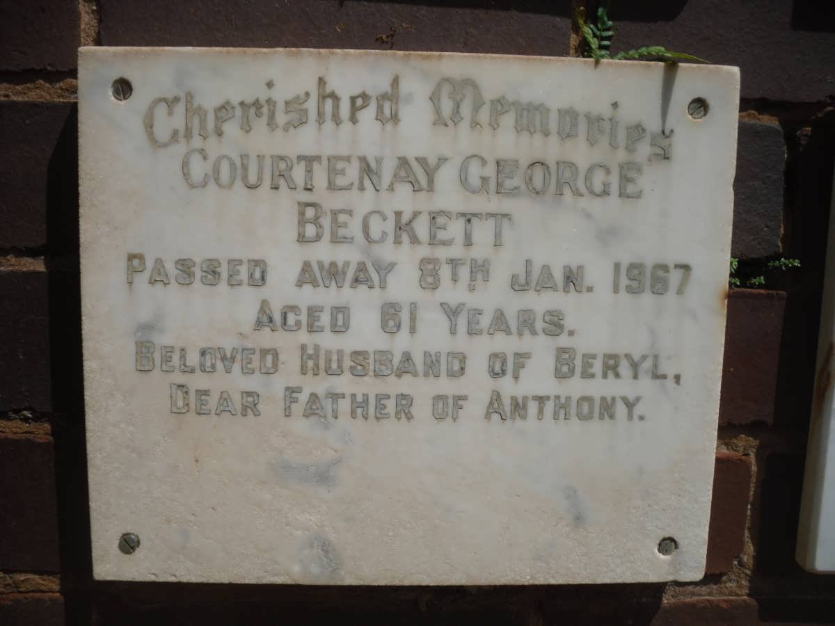 BECKETT Courtenay George -1967