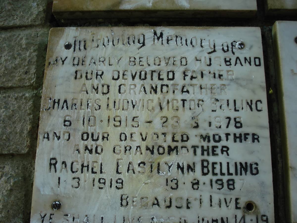 BELLING Charles Ludwig Victor 1915-1978 &amp; Rachel Eastlynn 1919-1987