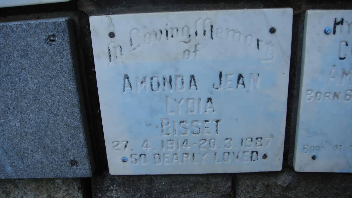 BISSET Amonda Jean Lydia 1914-1987