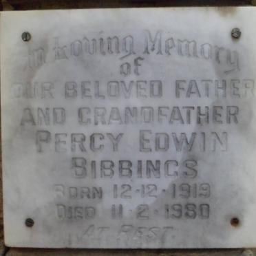 BIBBINGS Percy Edwin 1919-1980