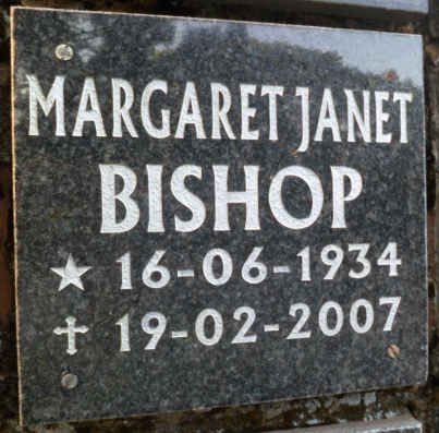 BISHOP Margaret Janet 1934-2007