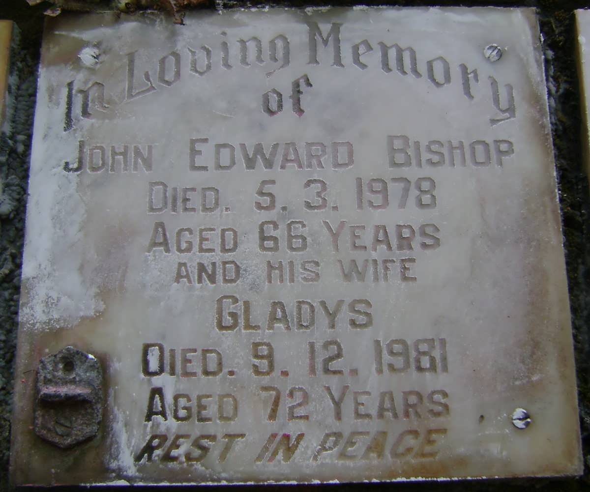 BISHOP John Edward -1978 &amp; Gladys -1981