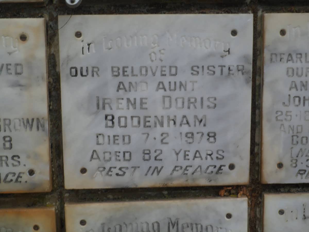 BODENHAM Irene Doris -1978