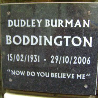 BODDINGTON Dudley Burman 1931-2006