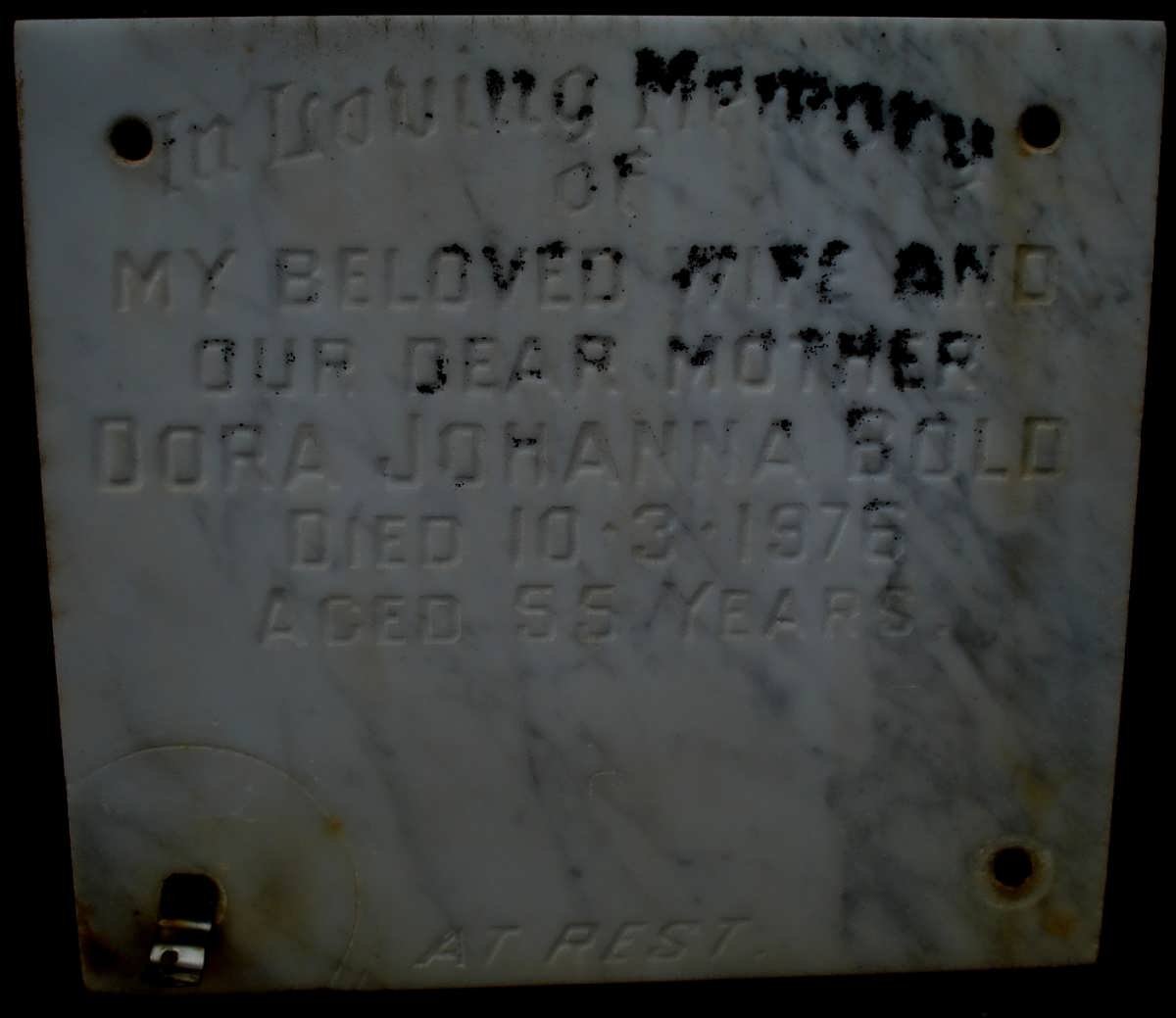 BOLD Dora Johanna -1976