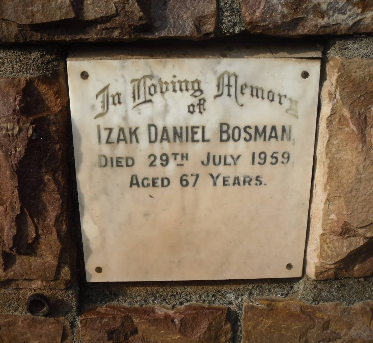 BOSMAN Izak Daniel -1959