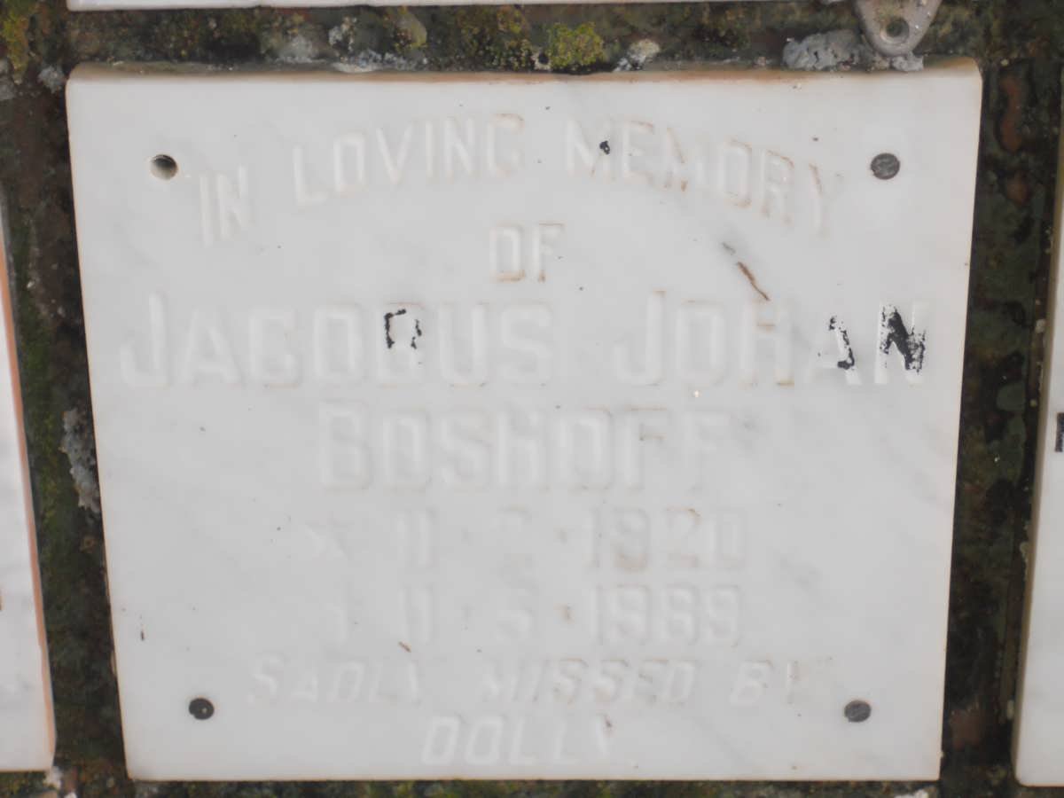 BOSHOFF Jacobus Johan 1920-1989