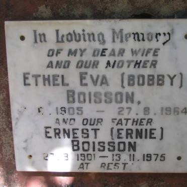 BOISSON Ernest 1901-1975 &amp; Ethel Eva 1905-1964