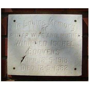 BOOYENS Winifred Isobel 1918-1982