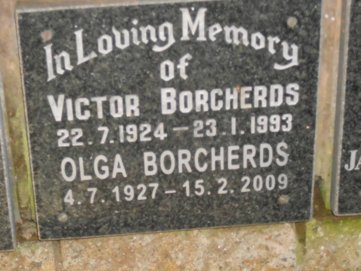 BORCHERDS Victor 1924-1993 &amp; Olga 1927-2009