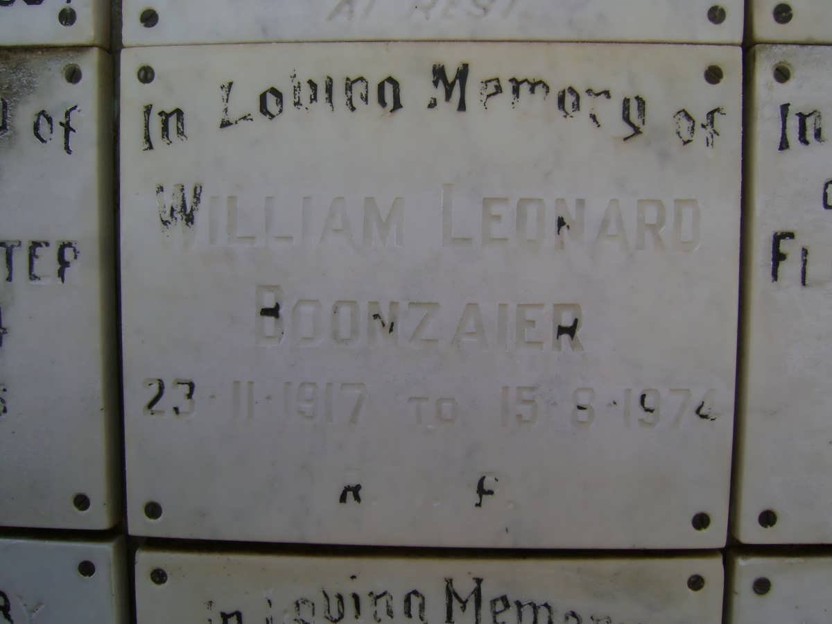 BOONZAIER William Leonard 1917-1974