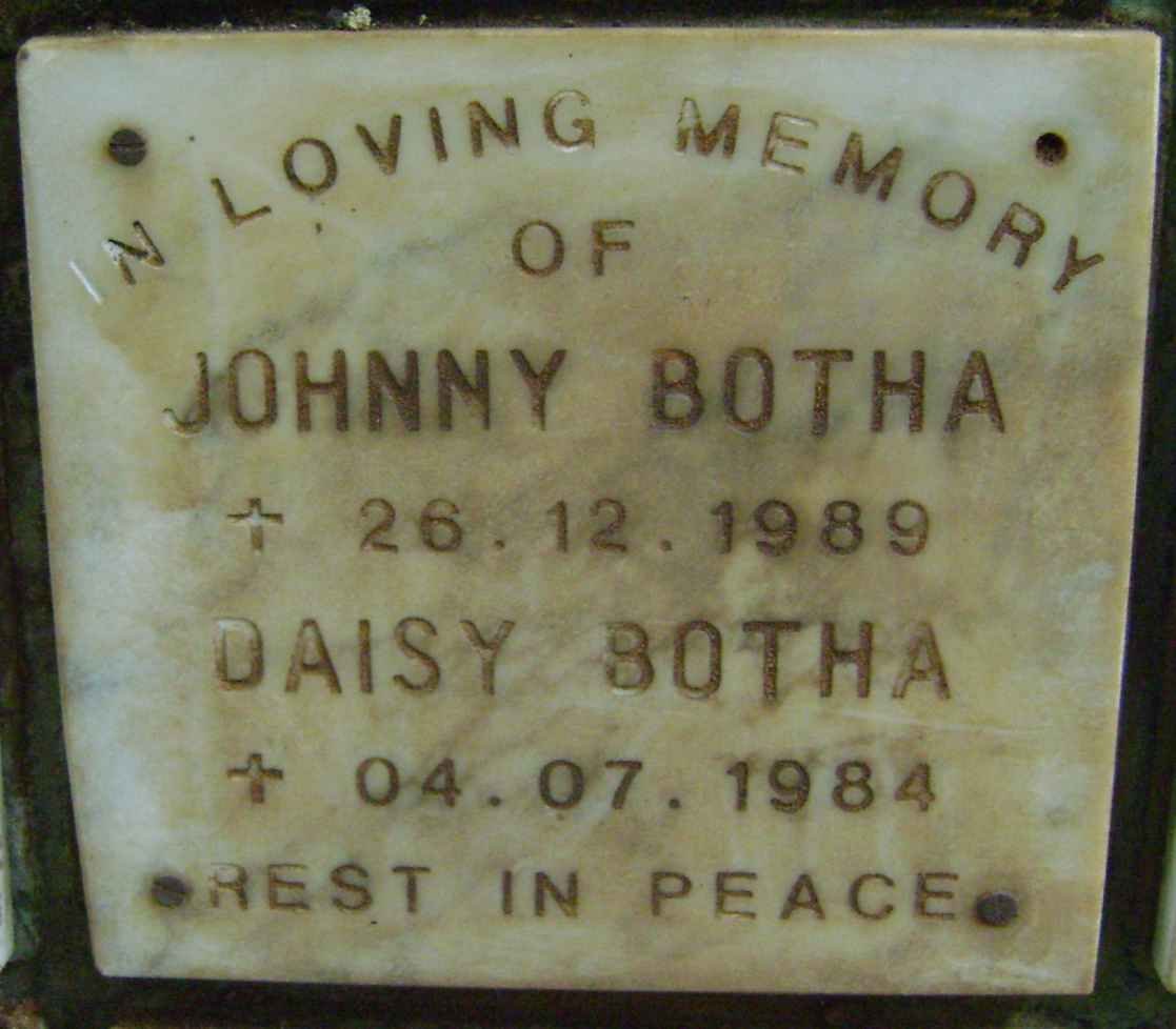 BOTHA Johnny -1989 &amp; Daisy -1984